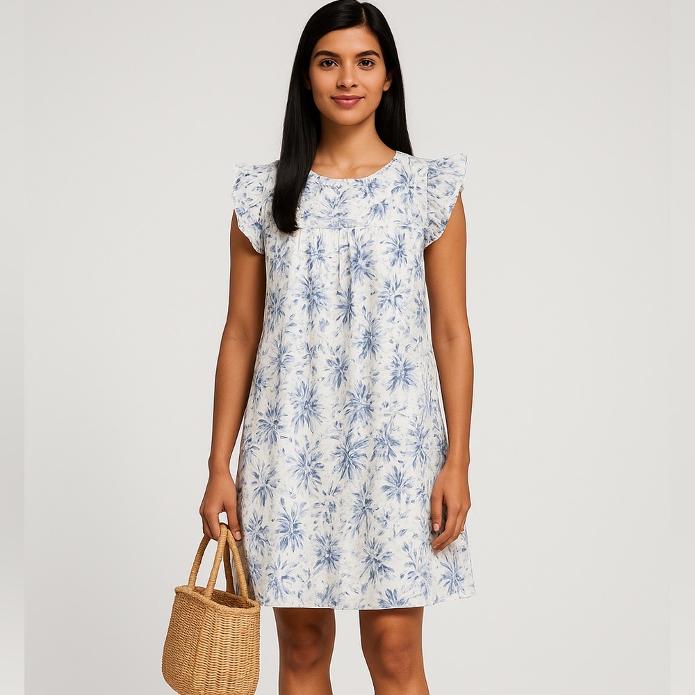 Joie Floral Ruffle Sleeve Dress